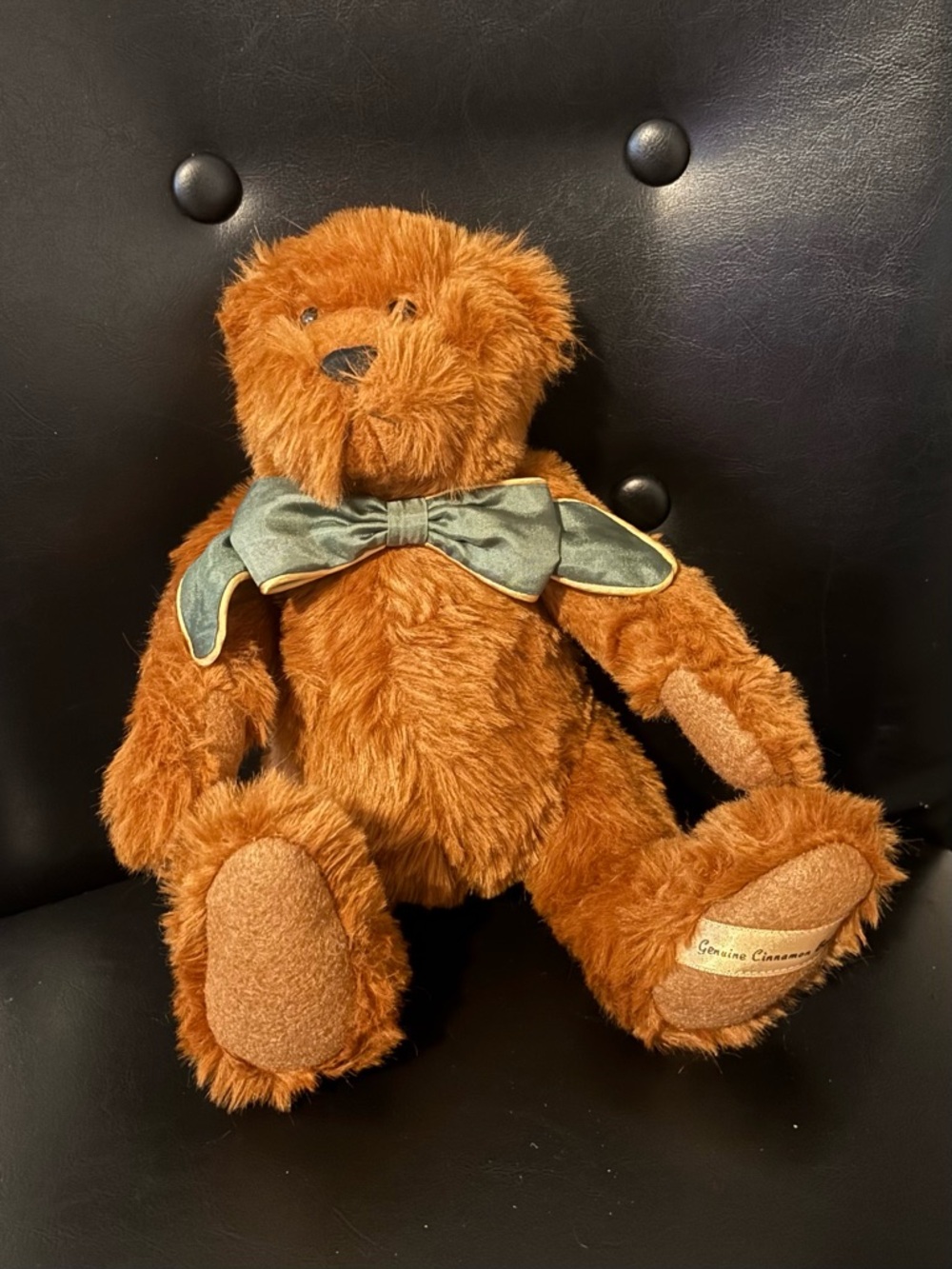 GANZ Brown Plush Teddy Bear with Green Bow
